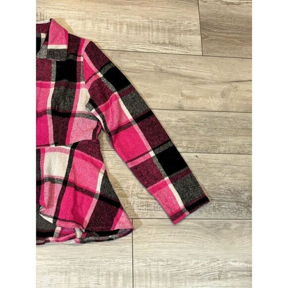 SHEIN pink flannel blouse/top size S - Picture 3 of 10
